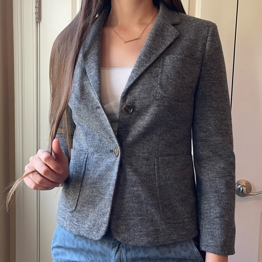 NWT, MSRP $148! Anthropologie Cartonnier Gray Wool Blazer